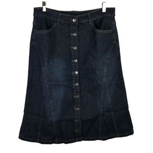 NWOT Jeans Skirt Womens Black Stretch Size 16P